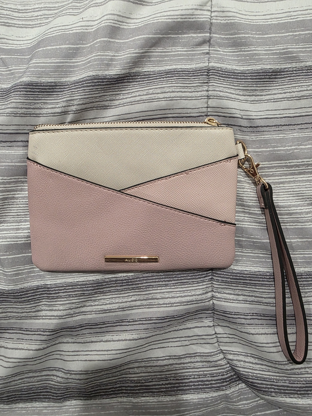 Aldo-Tone Pink & Cream Wristlet
